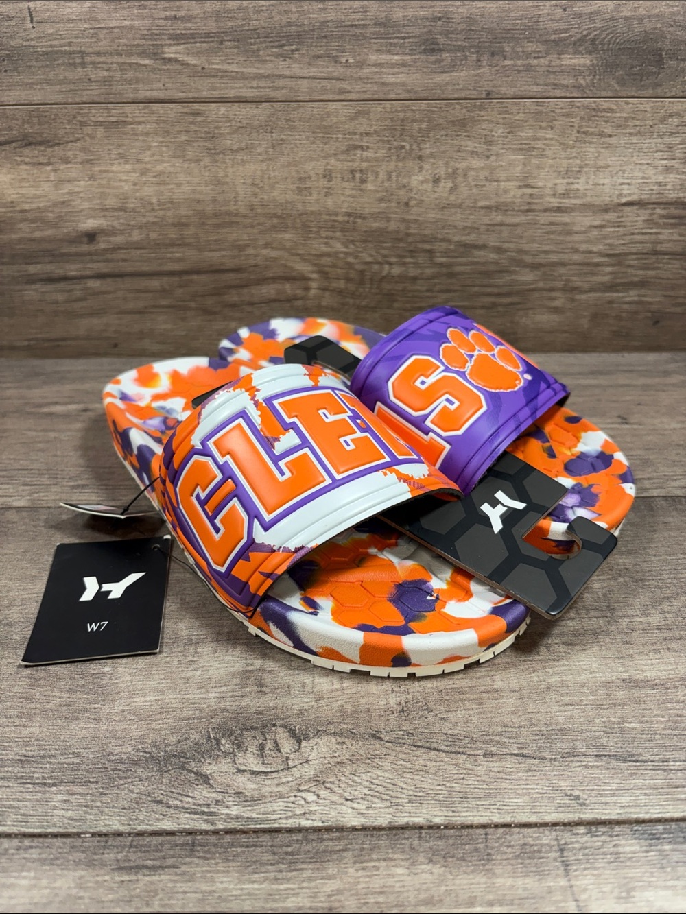 HYPE CO College NCAA CLEMSON TIGERS Sandals Slides Shoes Womens Size 7